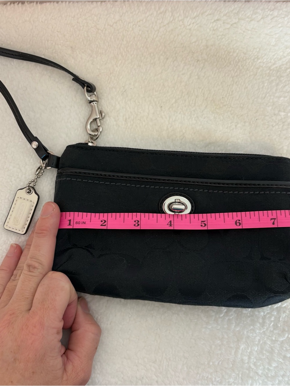 Coach Black Signature C Wristlet - Picture 5 of 5